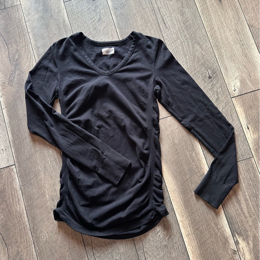 Athleta Black Long Sleeve Workout Top